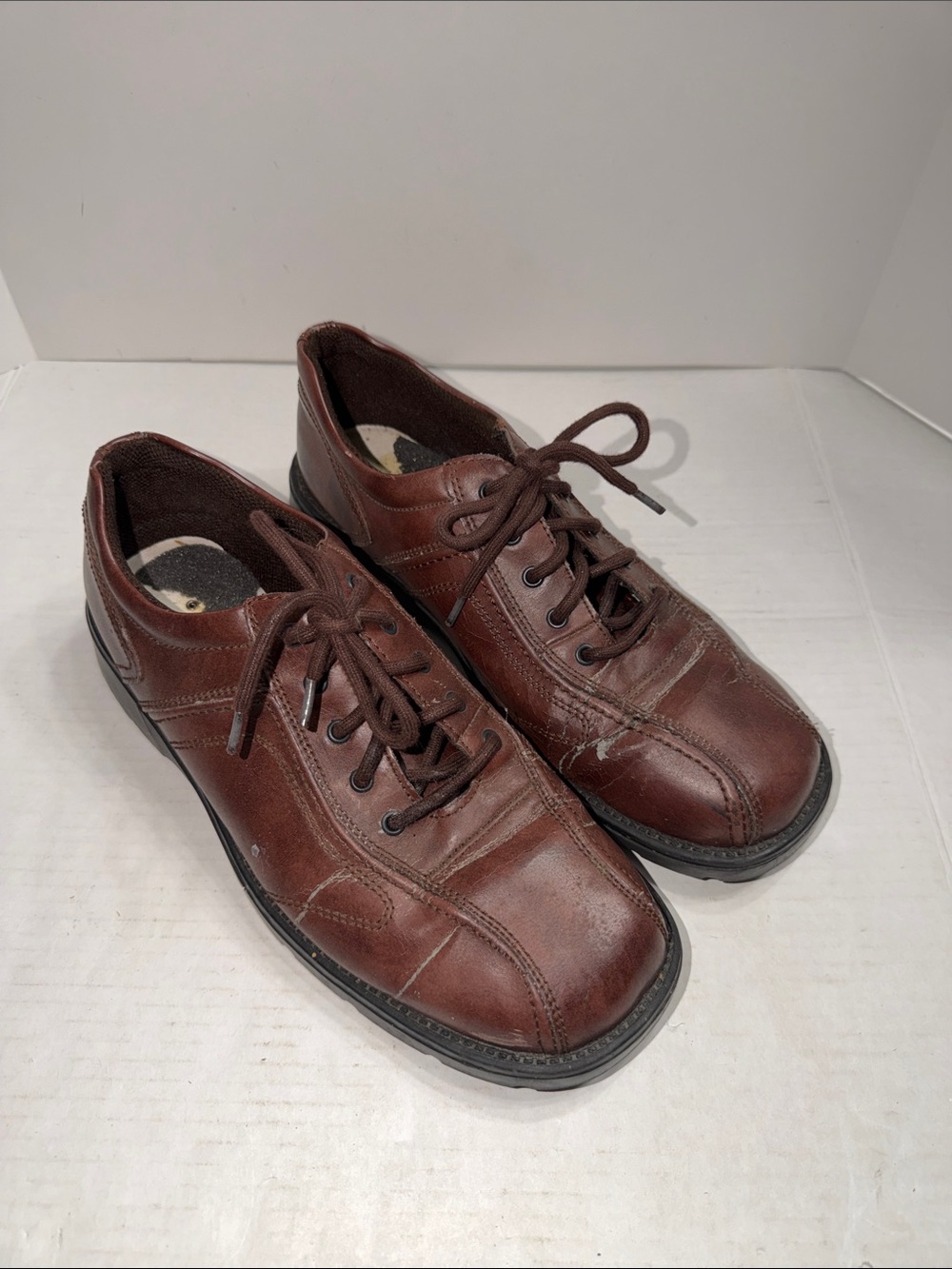 Men's State Street Brown Leather Lace-Up Derby Oxford Shoes